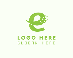 Ebook - Green Digital Ecommerce Letter E logo design