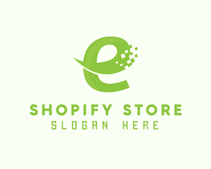 Ecommerce - Green Digital Ecommerce Letter E logo design