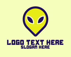 Ufo - Space Alien Head logo design