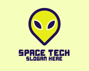 Space Alien Head logo design