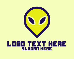 Head - Space Alien Head logo design