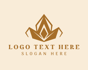 Luxury - Gold Jewel Crown logo design