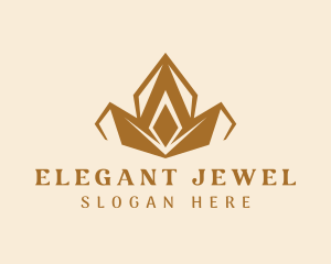 Gold Jewel Crown  logo design