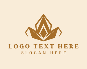 Pageant - Gold Jewel Crown logo design