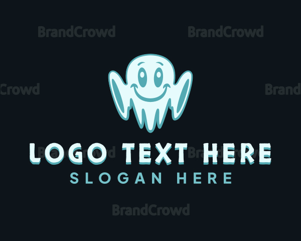 Cute Spooky Ghost Logo
