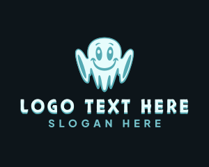 Haunt - Cute Spooky Ghost logo design