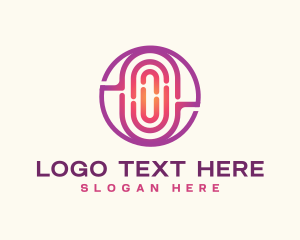 Privacy - Fingerprint Biometric Scanner logo design