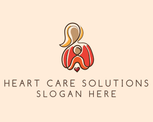 Mother Child Heart Family logo design