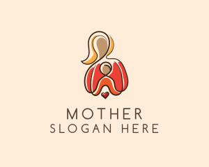 Mother Child Heart Family logo design