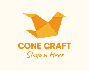 Orange Paper Crane logo design