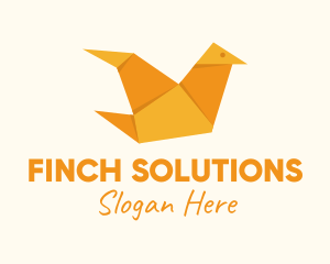 Orange Paper Crane logo design