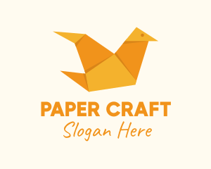 Orange Paper Crane logo design