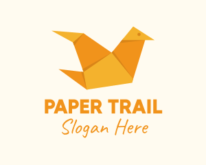 Orange Paper Crane logo design