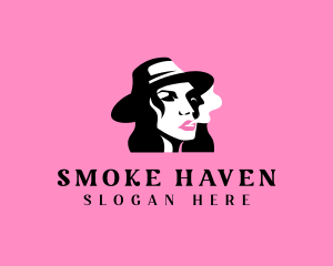 Woman Smoke Fashion logo design