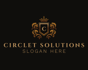 Circlet - Crown Shield Aristocrat logo design