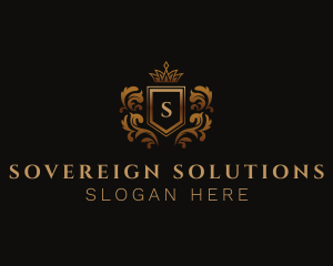 Sovereign - Crown Shield Aristocrat logo design