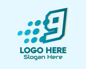 Download - Modern Tech Number 9 logo design
