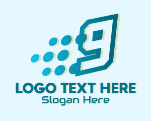 Pixel - Modern Tech Number 9 logo design