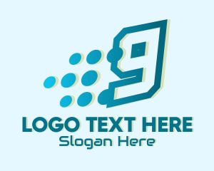 Modern Tech Number 9 Logo