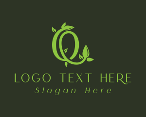 Green Leaf - Leafy Vine Letter O logo design