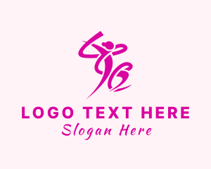 Dance - Pink Ribbon Gymnast logo design