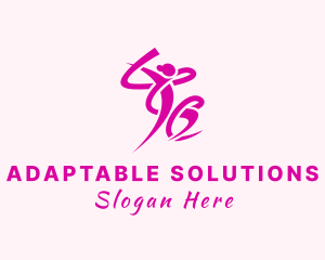 Flexible - Pink Ribbon Gymnast logo design