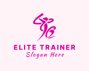 Pink Ribbon Gymnast  logo design