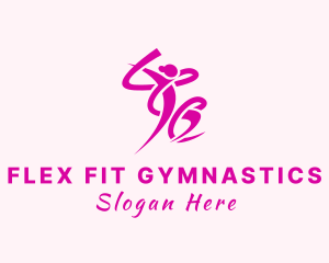Gymnastics - Pink Ribbon Gymnast logo design