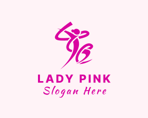 Pink Ribbon Gymnast  logo design
