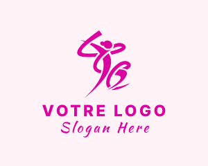 Athletics - Pink Ribbon Gymnast logo design