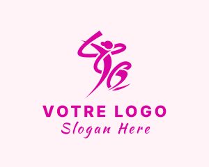 Aerobic - Pink Ribbon Gymnast logo design