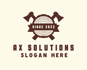 Ax - Wood Lumber Axe logo design