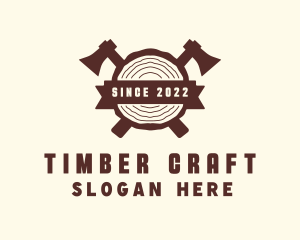 Wood Lumber Axe logo design