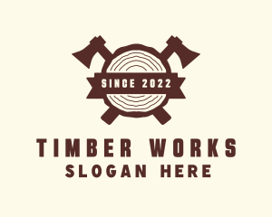 Lumber - Wood Lumber Axe logo design