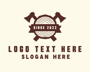 Log - Wood Lumber Axe logo design