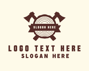 Wood Lumber Axe Logo