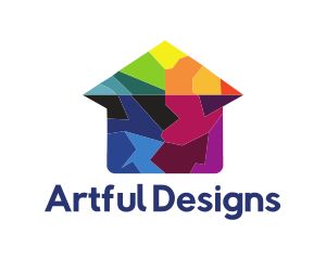 Colorful House Puzzle logo design