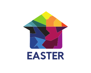 Painter - Colorful House Puzzle logo design