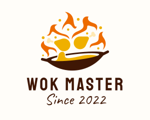 Wok - Stir Fry Chicken Food Stall logo design