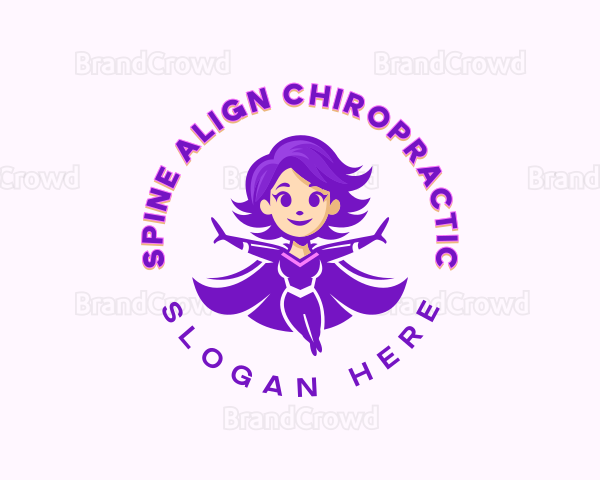 Comic Superhero Woman Logo