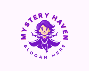 Comic Superhero Woman Logo