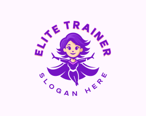 Comic Superhero Woman logo design