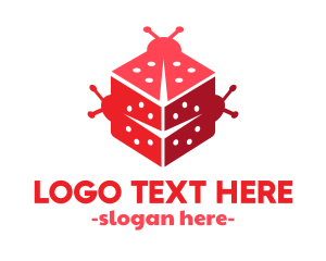 Red Insect - Red Ladybug Dice logo design