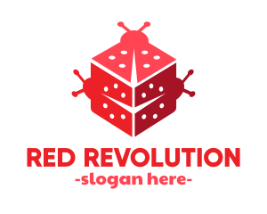 Red Ladybug Dice logo design