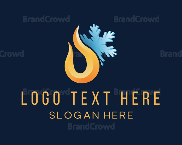 3D Flame Snowflake Logo