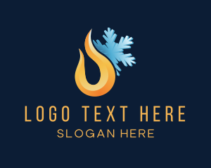 3D Flame Snowflake Logo