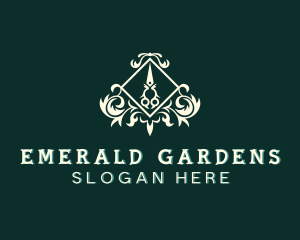 Scissors Gardening Plant logo design