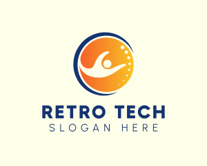 Human Globe Tech logo design