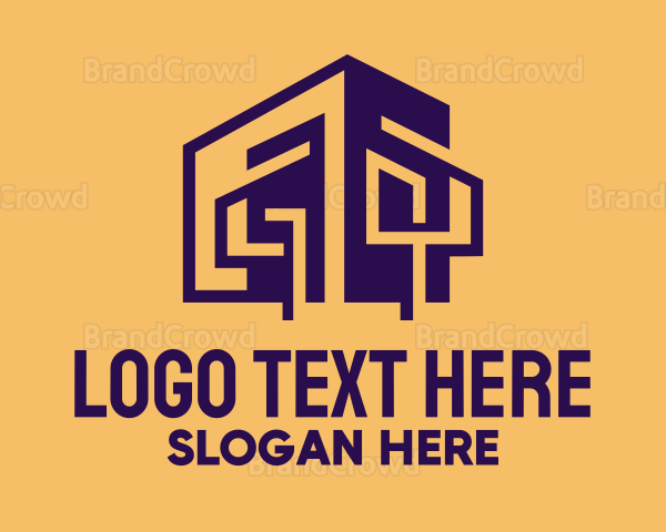 Purple Modern House Logo