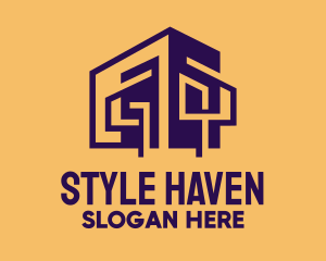 Purple Modern House  Logo